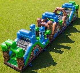 T7-4252 Pista de Obstáculos Inflável com Tema Minecraft