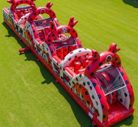 T7-4256 Percurso de Obstáculos Inflável com Tema Miraculous Ladybug