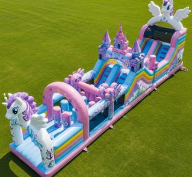 T7-4272 Curso de Obstáculos Inflável com Tema My Little Pony