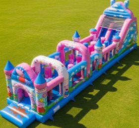 T7-4299 Curso de Obstáculos Inflável com Tema Peppa Pig