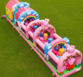 T7-4300 Curso de Obstáculos Inflável com Tema Peppa Pig