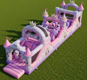 T7-4325 Curso de Obstáculos Inflável com Tema de Festas de Princesas