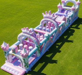 T7-4327 Curso de Obstáculos Inflável com Tema de Festas de Princesas