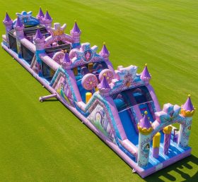 T7-4328 Curso de Obstáculos Inflável com Tema de Festas de Princesa