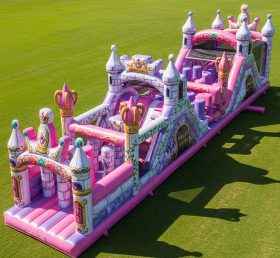 T7-4329 Curso de Obstáculos Inflável com Tema de Festas de Princesas