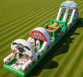T7-4343 Pista de Obstáculos Inflável com Tema Shaun the Sheep