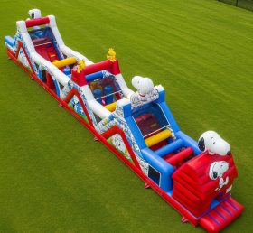 T7-4357 Curso de Obstáculos Inflável Tema Snoopy