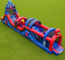 T7-4363 Curso de Obstáculos Inflável com Tema do Homem-Aranha