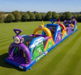 T7-4390 Curso de Obstáculos Inflável com Tema dos Teletubbies
