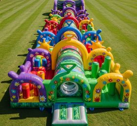 T7-4393 Curso de Obstáculos Inflável com Tema dos Teletubbies