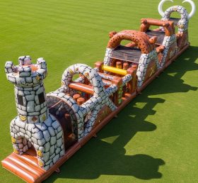 T7-4401 Pista de Obstáculos Inflável com Tema dos Flintstones
