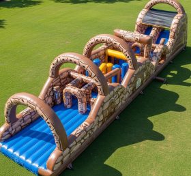T7-4402 Pista de Obstáculos Inflável com Tema dos Flintstones