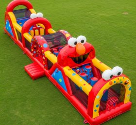 T7-4429 Curso de Obstáculos Inflável com Tema Tickle Me Elmo