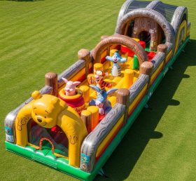 T7-4459 Curso de Obstáculos Inflável Temático Winnie the Pooh