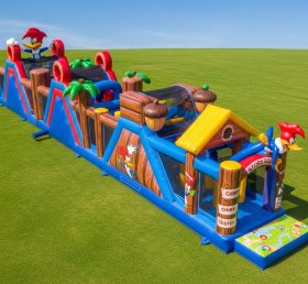 T7-4468 Curso de Obstáculos Inflável com Tema Woody Woodpecker