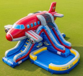 T8-5435 Escorregador Aquático Inflável com Tema de Avião