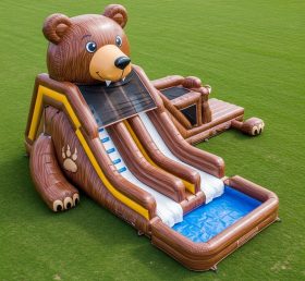 T8-5452 Escorrega Aquático Inflável com Tema de Urso