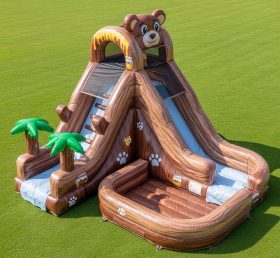 T8-5455 Escorregador Aquático Inflável com Tema de Urso