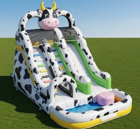T8-5504 Escorrega Aquático Inflável com Tema de Vaca