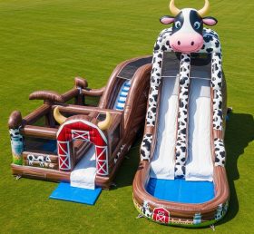 T8-5508 Escorregador Aquático Inflável com Tema de Vaca