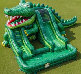T8-5518 Escorregador Aquático Inflável com Tema de Crocodilo