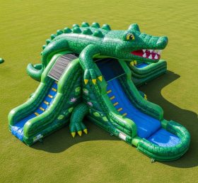 T8-5520 Escorrega Aquático Inflável com Tema de Crocodilo