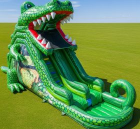 T8-5522 Escorrega Aquático Inflável com Tema de Crocodilo