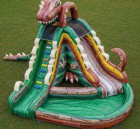T8-5529 Escorrega Aquático Inflável com Tema de Dinossauro