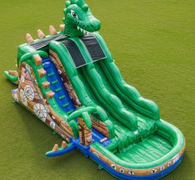 T8-5533 Escorrega Aquático Inflável com Tema de Dinossauro