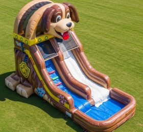 T8-5538 Escorrega Aquático Inflável com Tema de Cachorro
