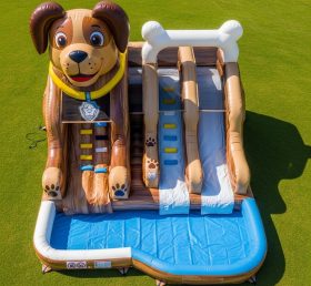 T8-5539 Escorrega Aquático Inflável com Tema de Cachorro