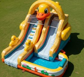 T8-5556 Escorrega Aquático Inflável com Tema de Pato