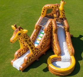 T8-5608 Escorrega Aquático Inflável com Tema de Girafa