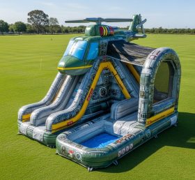 T8-5621 Escorrega Aquático Inflável com Tema de Helicóptero