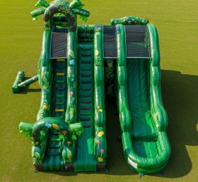 T8-5676 Escorregador Aquático Inflável com Tema Floresta Mágica