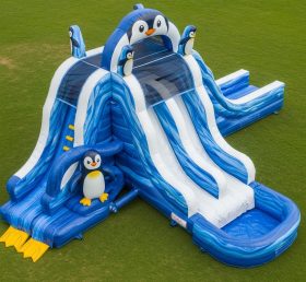 T8-5742 Escorrega Aquático Inflável com Tema de Pinguim