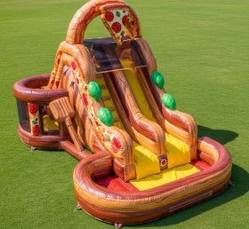 T8-5760 Escorregador Aquático Inflável com Tema de Pizza