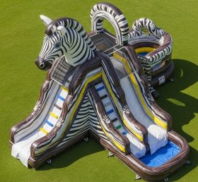 T8-5900 Escorregador Aquático Inflável com Tema de Zebra