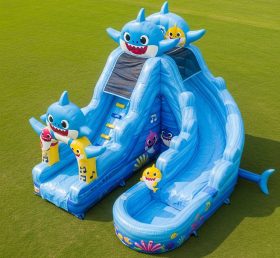 T8-7121 Escorregador Inflável Aquático Tema Baby Shark