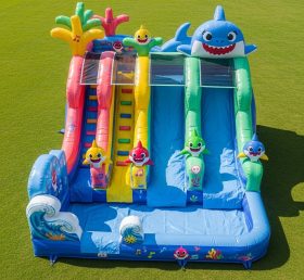 T8-7122 Escorregador Aquático Inflável com Tema Baby Shark