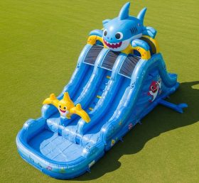 T8-7124 Escorrega de Água Inflável com Tema Baby Shark
