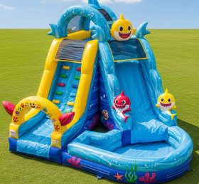 T8-7126 Escorrega Aquático Inflável Tema Baby Shark