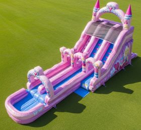 T8-7135 Escorregador Inflável Aquático com Tema da Barbie