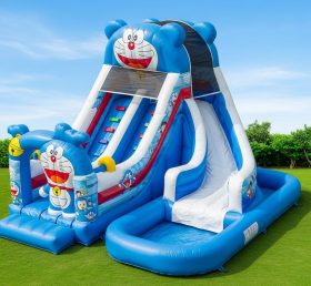 T8-7220 Escorregador Aquático Inflável com Tema Doraemon