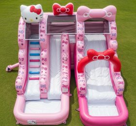 T8-7262 Escorregador Aquático Inflável Tema Hello Kitty