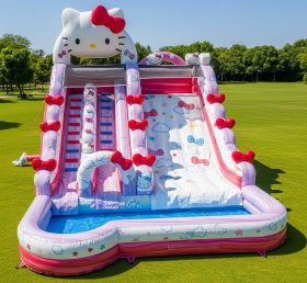 T8-7264 Escorrega Aquático Inflável Temático Hello Kitty