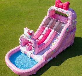 T8-7265 Escorrega Aquático Inflável com Tema Hello Kitty