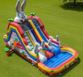 T8-7300 Escorrega de Água Insuflável com Tema Looney Tunes