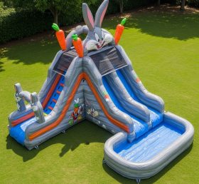 T8-7304 Escorregador de Água Inflável com Tema Looney Tunes