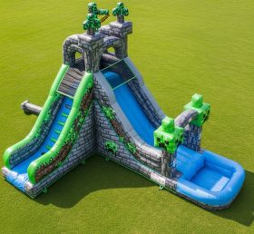 T8-7325 Escorregador Aquático Inflável Tema Minecraft